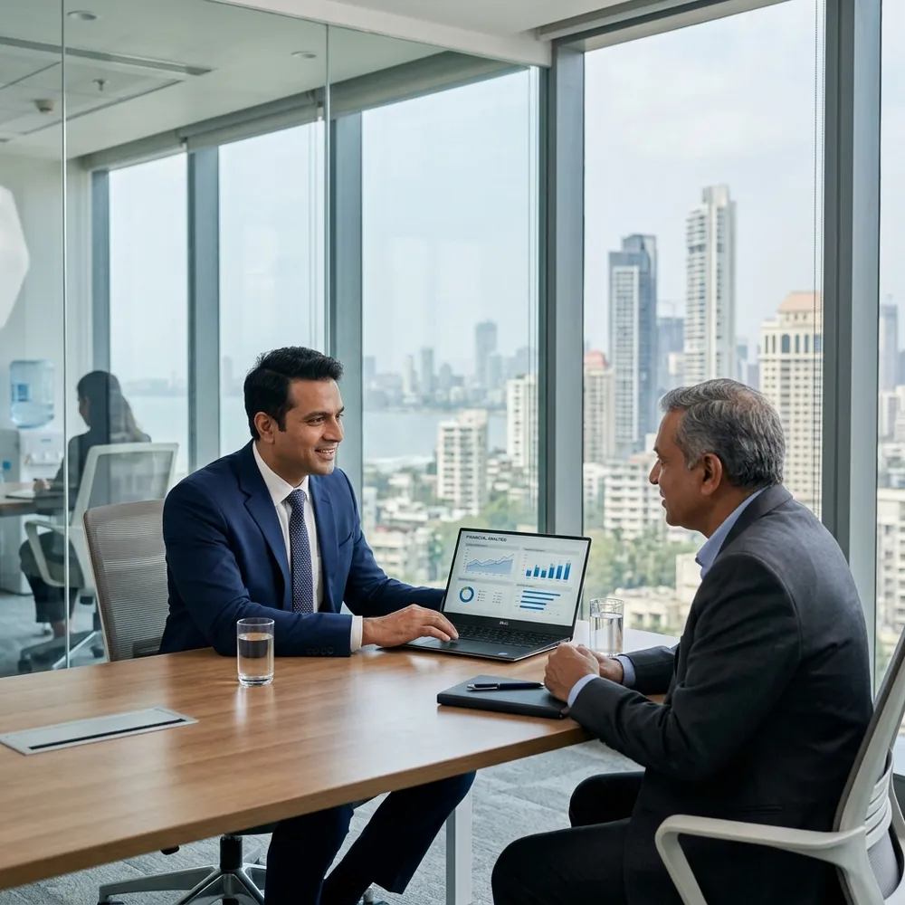 GST Refund expert helping client file GST refund application on computer